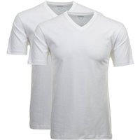 RAGMAN Herren T-Shirt 2er Pack - 1/2 Arm, Unterhemd, V-Neck, Größe 6XL in Weiß