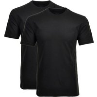 RAGMAN Herren T-Shirt 2er Pack - 1/2 Arm, Unterhemd, Rundhals, Größe L in Schwarz