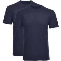 RAGMAN Herren T-Shirt 2er Pack - 1/2 Arm, Unterhemd, Rundhals, Größe 6XL in Blau