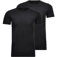RAGMAN Herren T-Shirt, 2er Pack - Body Fit Rundhals, Flex Cotton, Baumwolle, Größe M in Schwarz