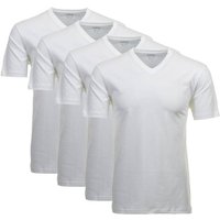 RAGMAN Herren T-Shirt 4er Pack - 1/2 Arm, Unterhemd, V-Neck, Größe 6XL in Weiß