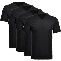 RAGMAN Herren T-Shirt 4er Pack - 1/2 Arm, Unterhemd, V-Neck, Größe 3XL in Schwarz