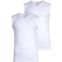 RAGMAN Herren Unterhemden, 2er Pack - Shirt, Baumwolle, V-Ausschnitt, einfarbig, Größe XL in Weiß