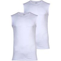 RAGMAN Herren Unterhemden, 2er Pack - Shirt, Baumwolle, Rundhals, einfarbig, Größe M in Weiß
