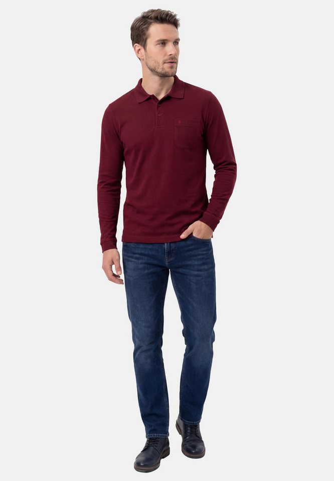 RAGMAN Langarm-Poloshirt Basic (1-tlg) Poloshirt - Baumwolle - Atmungsaktiv - Klassischer Look – Bild 5 von 5