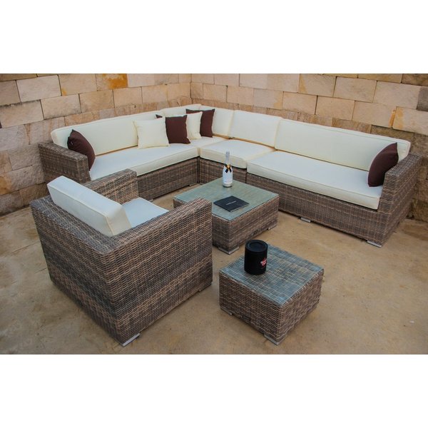 Ragnarök Möbel-Design Gartenlounge-Set Narvik, (Set, Ecklounge, Polyrattan, Alu), Sitzpolster ca. 16 cm dick und haben 2 intergrierte Härtegrade