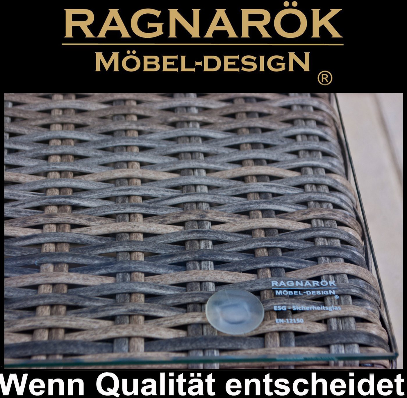 Ragnarök Möbel-Design Gartenlounge-Set Narvik, (Set, Ecklounge, Polyrattan, Alu), Sitzpolster ca. 16 cm dick und haben 2 intergrierte Härtegrade – Bild 4 von 5