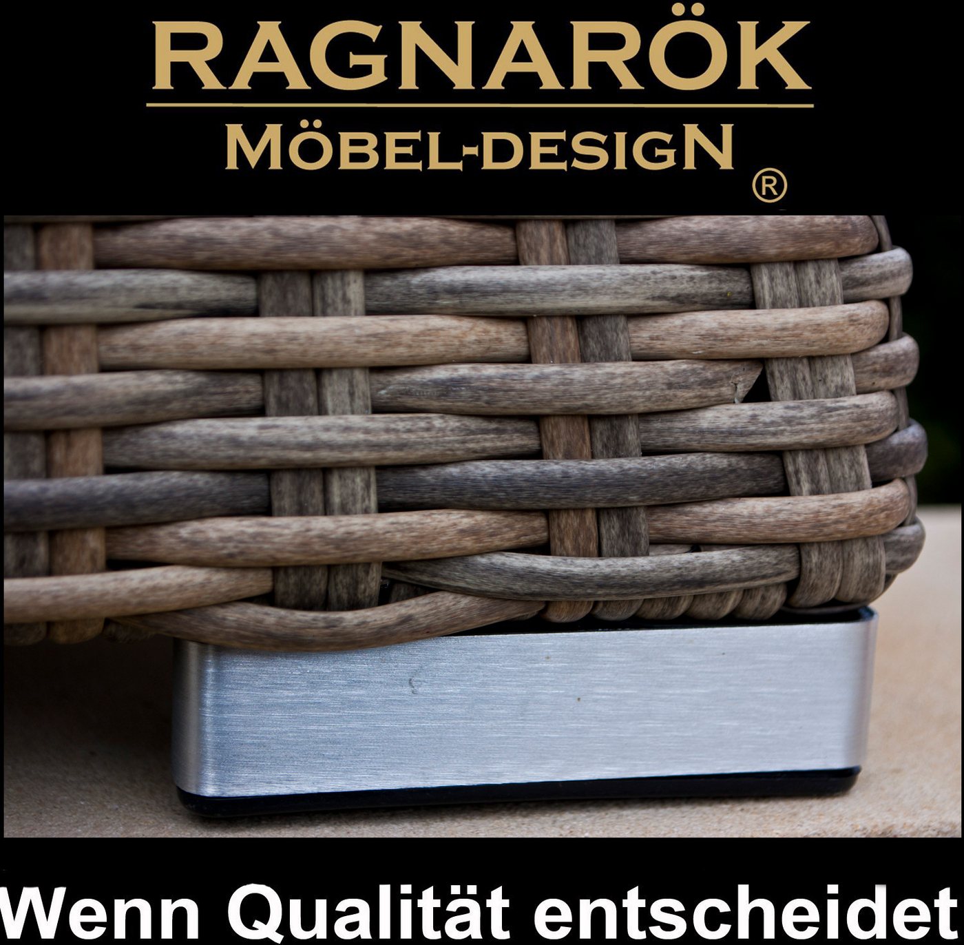 Ragnarök Möbel-Design Gartenlounge-Set Narvik, (Set, Ecklounge, Polyrattan, Alu), Sitzpolster ca. 16 cm dick und haben 2 intergrierte Härtegrade – Bild 5 von 5