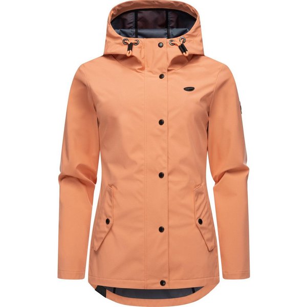 Ragwear Softshelljacke Margge Shell wasserdichte Damen Übergangsjacke mit großer Kapuze