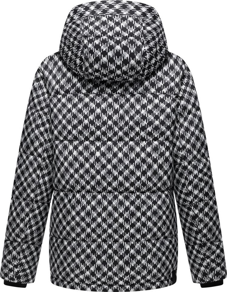 Ragwear Steppjacke Wikesh Print Wasserdichte Damen Winterjacke mit Hahnentritt-Muster – Bild 3 von 5