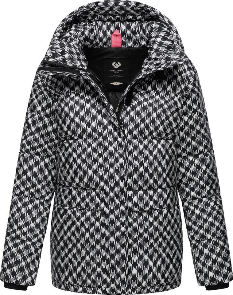 Ragwear Steppjacke Wikesh Print Wasserdichte Damen Winterjacke mit Hahnentritt-Muster – Bild 4 von 5