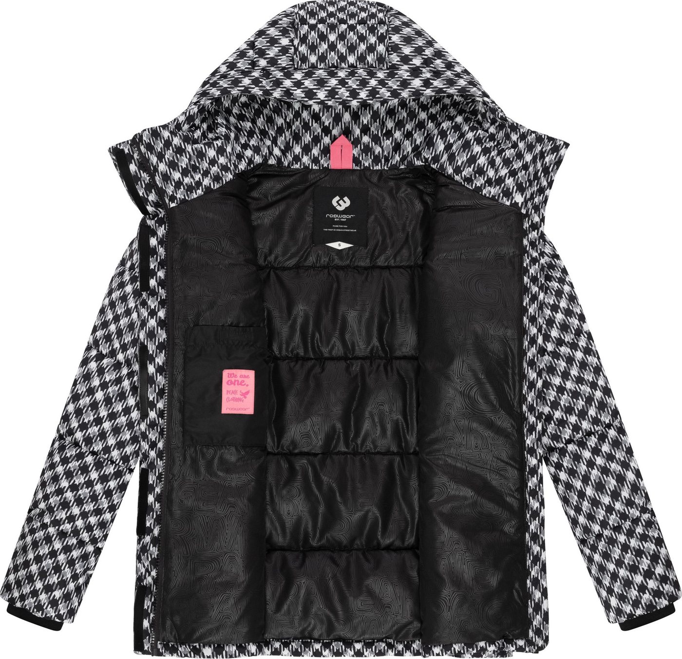 Ragwear Steppjacke Wikesh Print Wasserdichte Damen Winterjacke mit Hahnentritt-Muster – Bild 5 von 5