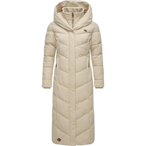 Ragwear Steppmantel Natalka Extralong Gesteppter Damen Mantel mit Kapuze