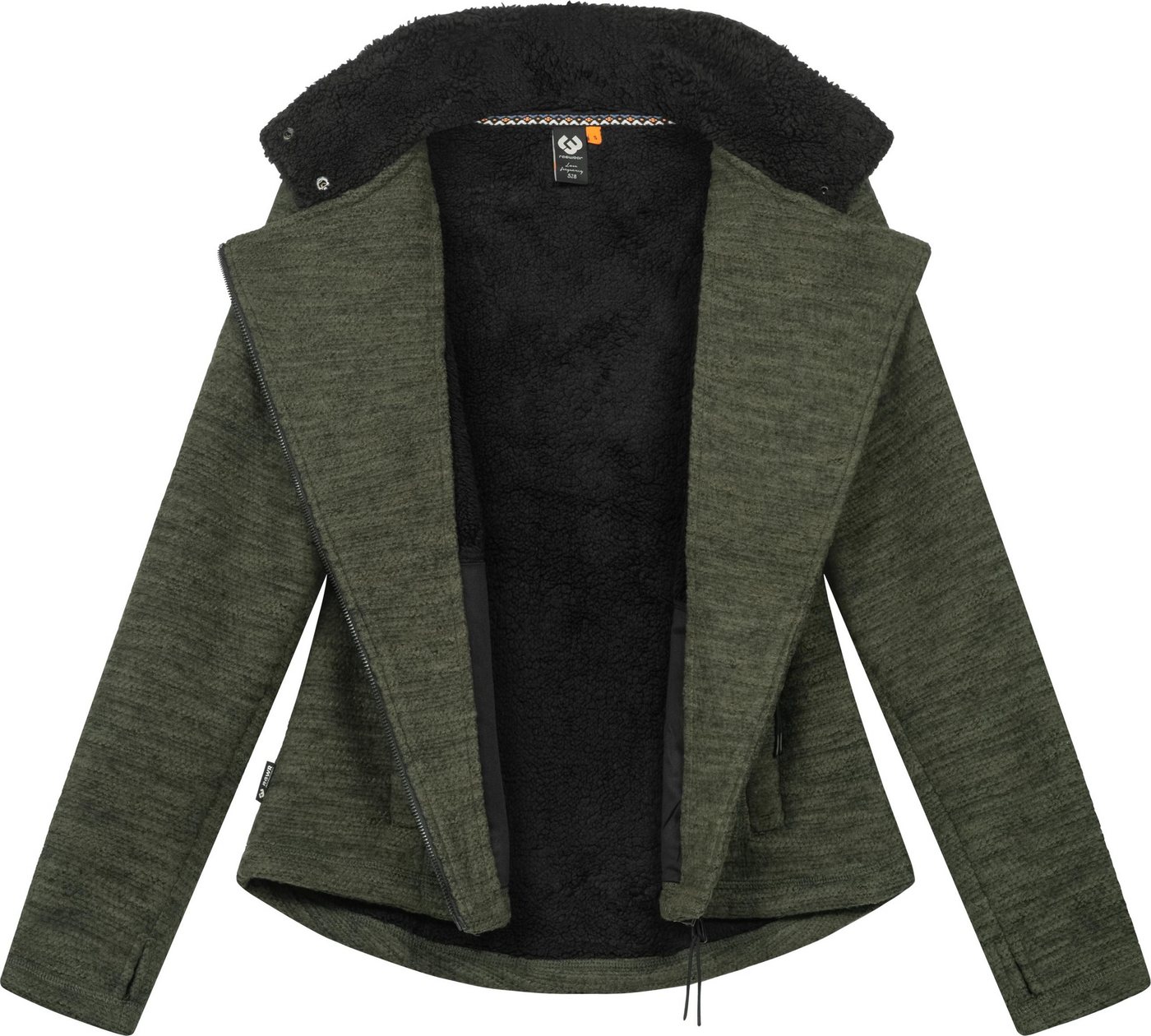 Ragwear Strickfleecejacke Saskie Melange Grob gestrickte Damen-Jacke mit Teddyfell-Futter – Bild 5 von 5