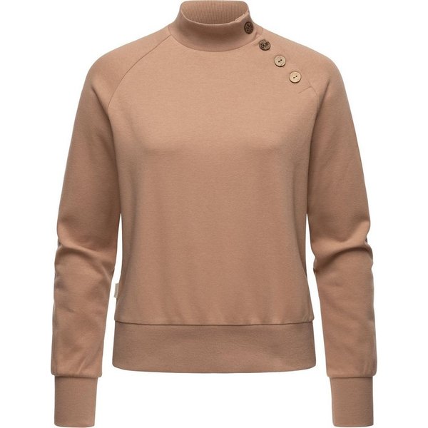 Ragwear Sweatshirt Majjorka Solid Damen Langarmshirt mit Rippbündchen und Zierknöpfen