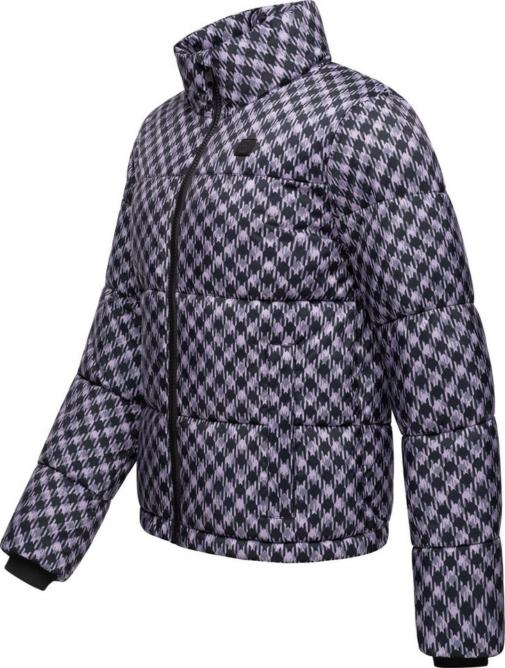 Ragwear Winterjacke Serah Print wasserdichte Winter Steppjacke mit Hahnentritt Muster – Bild 2 von 5
