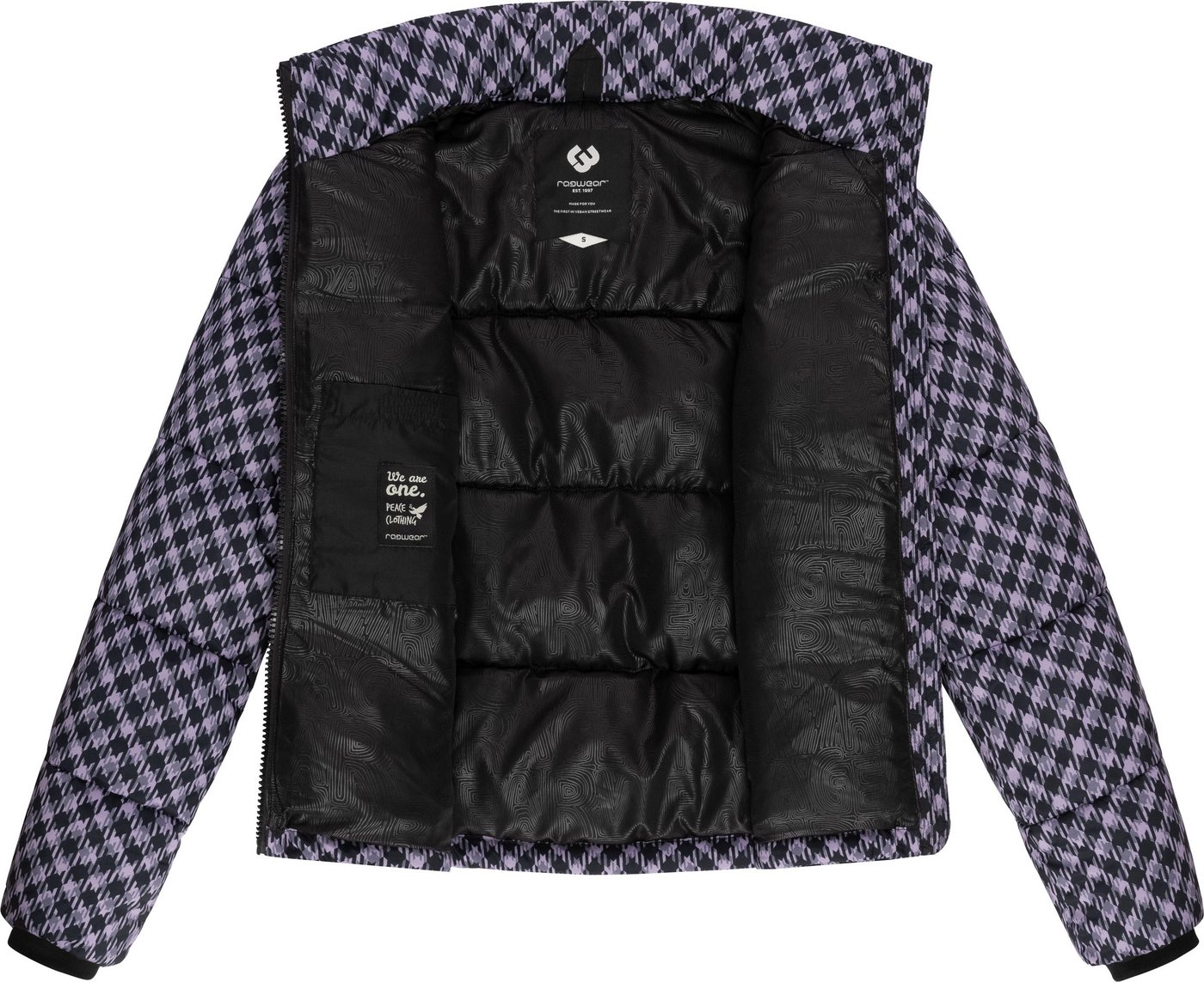 Ragwear Winterjacke Serah Print wasserdichte Winter Steppjacke mit Hahnentritt Muster – Bild 5 von 5