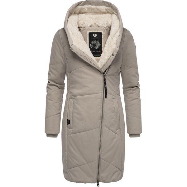Ragwear Wintermantel Gordon Long gesteppter Winterparka mit asymmetrischem Kragen