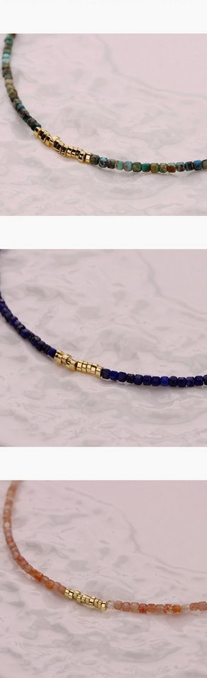 RAIKOU Bead-Ketten-Set mit echten Perlen und bunten Natursteinen, handgefertigt – Bild 4 von 4
