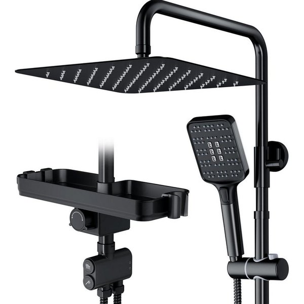 Rainsworth Duschsystem Duschkopf Set, 3 Strahlart(en), Zweifunktion Duschset mit Verteiler