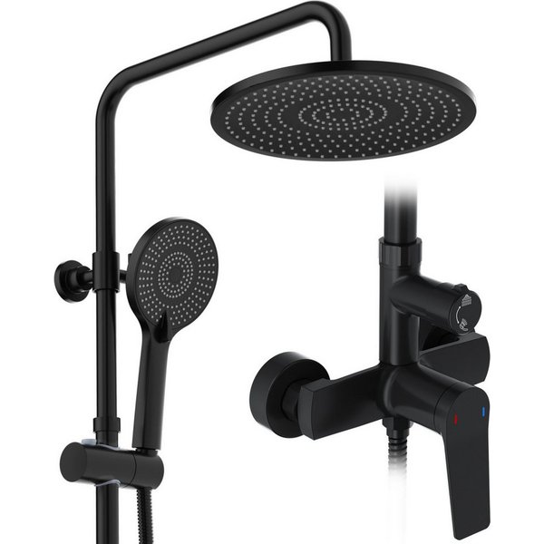 Rainsworth Duschsystem Duschkopf Set, 3 Strahlart(en), Zweifunktion Duschset mit Verteiler