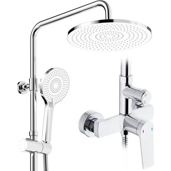 Rainsworth Duschsystem Duschkopf Set, 3 Strahlart(en), Zweifunktion Duschset mit Verteiler
