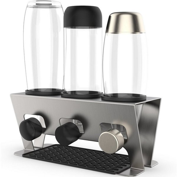 Rainsworth Flaschenhalter, (SodaStream Duo & Crystal Flaschen, 3er SodaStream Zubehoer Abtropfhalter,Soda Stream Abtropfständer), Abtropfgestell Flaschentrockne