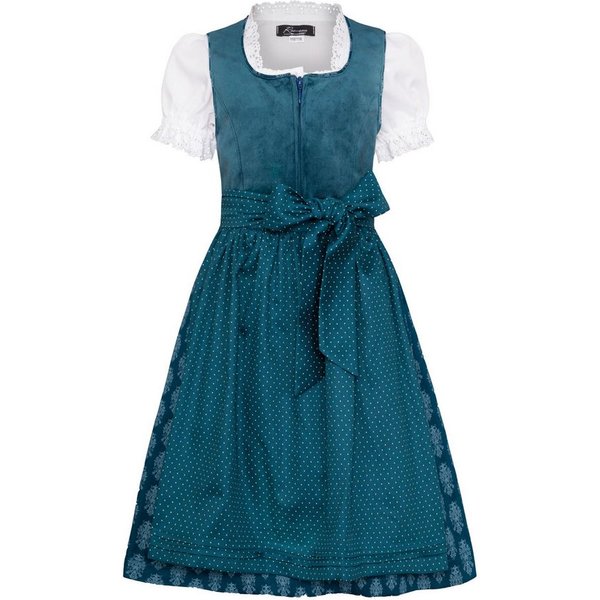 Ramona Lippert Dirndl Kinderdirndl Anouk in Petrol, 3-teilig mit Schürze & Bluse
