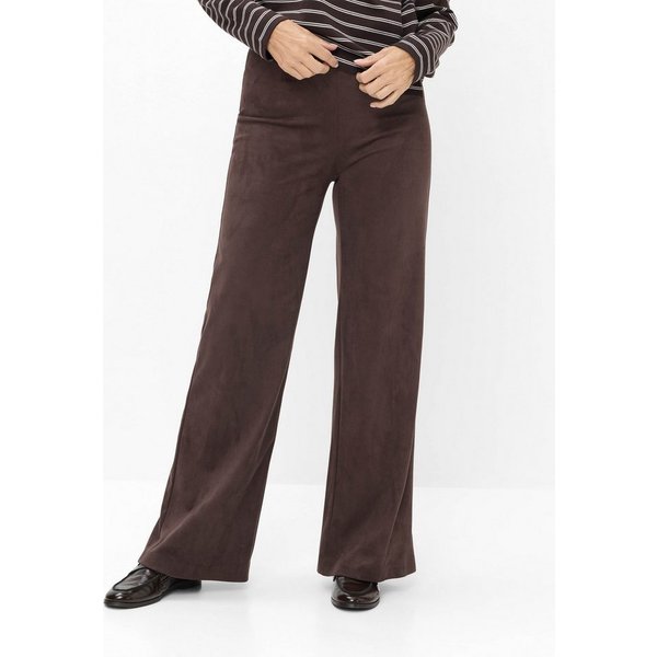 RAPHAELA by BRAX Boyfriend-Hose Style DamenpulloverTH FLARED Velourslederoptik: Marlenehose im Super Slim Fit