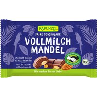RAPUNZEL Bio-Vollmilch-Schokolade mit ganzen Mandeln, 100 g