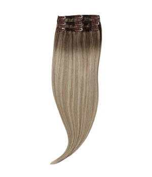 Rapunzel of Sweden Classic Clip-ins Straight / Light Volume / 3 pieces Dark Ashy Blonde Balayage B2.6/10.7 50 cm Haarverlängerung · 57 g
