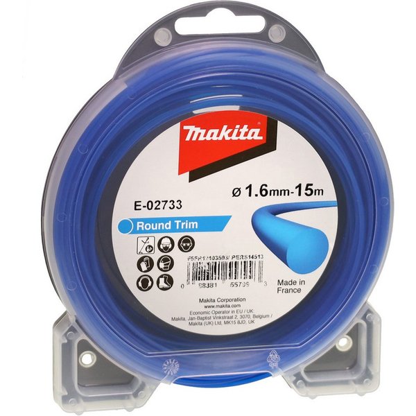 Makita Rasentrimmer-Ersatzspule Makita E-02733 Mähfaden 1,6mm. x 15m. für Rasentrimmern