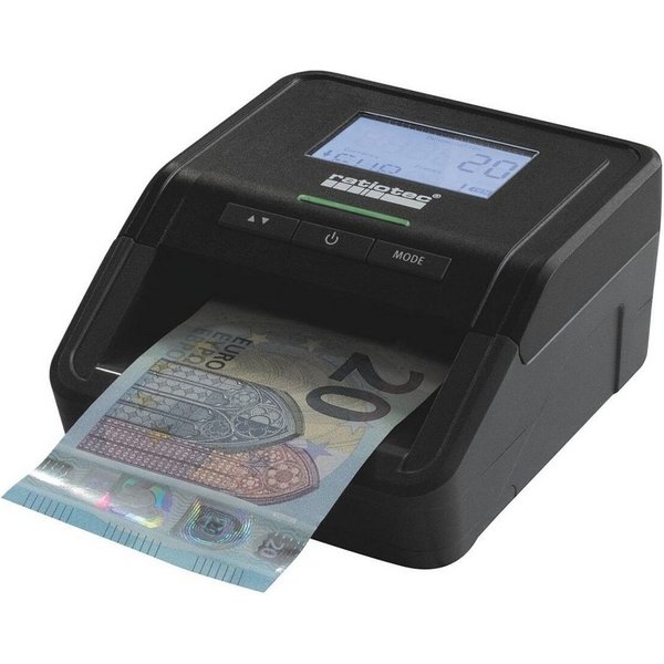RATIOTEC Geldscheinprüfgerät Smart Protect Plus, Banknotenprüfgerät für EUR, GBP, CHF, mit Zählfunktion