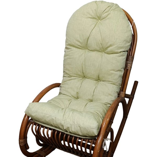 Rattani Polsterauflage Polster, Kissen für Schaukelstuhl, Liegestuhl 125 x 50 x 10 cm, (1 Polster für Schaukelstuhl), Stoff Uni Boheme Verde . Viele weitere Far