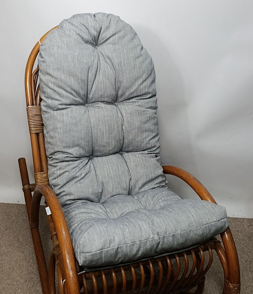 Rattani Polsterauflage Polster, Kissen für Schaukelstuhl, Liegestuhl 125 x 50 x 10 cm, (1 Polster für Schaukelstuhl), Stoff Uni Boheme Marino . Viele weitere Fa – Bild 2 von 2