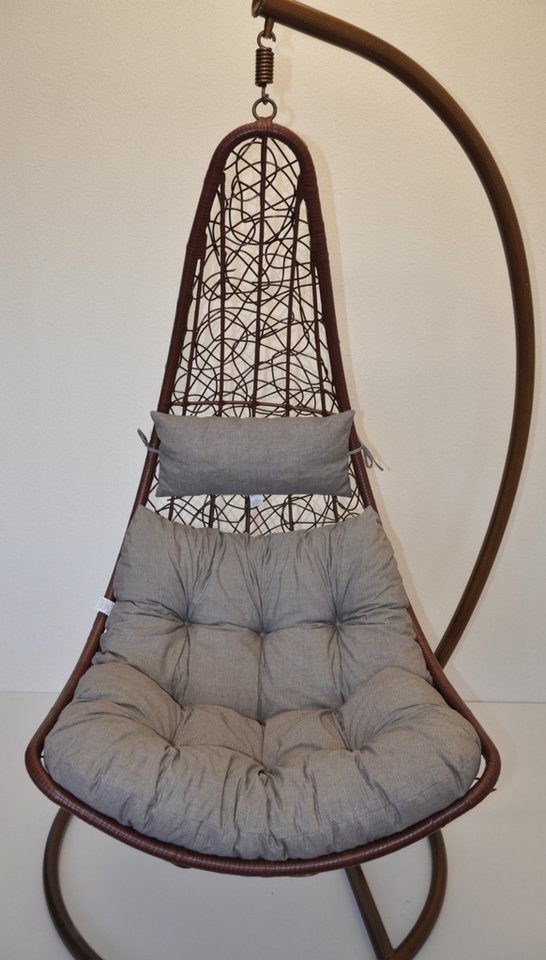 Rattani Sitzkissen Polster, Kissen für Rattan Hängeschaukel, Gartenschaukel, Material Uni Living dunkelgrau – Bild 2 von 2