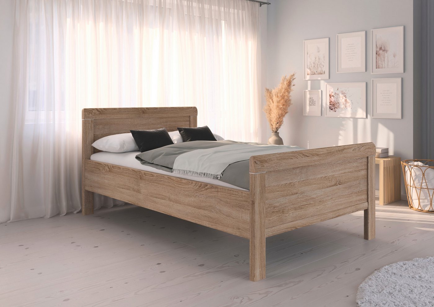 rauch Bett Bett Einzelbett Stollenbett EVELYN, in Komforthöhe aus Holzwerkstoff in elegantem Stil MADE IN GERMANY – Bild 2 von 5