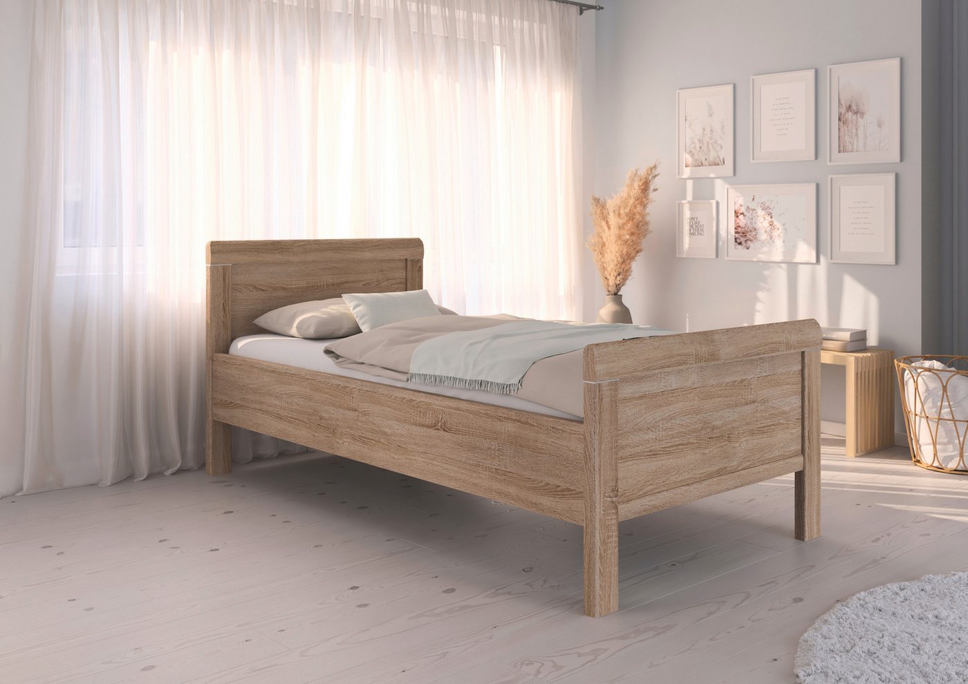 rauch Bett Bett Einzelbett Stollenbett EVELYN, in Komforthöhe aus Holzwerkstoff in elegantem Stil MADE IN GERMANY – Bild 2 von 5