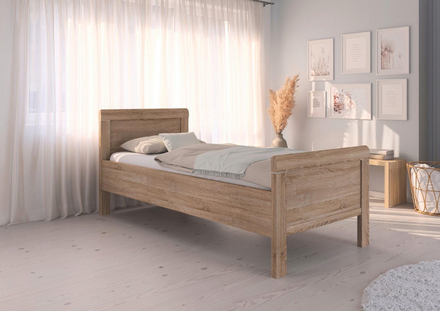 rauch Bett Bett Einzelbett Stollenbett EVELYN, in Komforthöhe aus Holzwerkstoff in elegantem Stil MADE IN GERMANY – Bild 2 von 5