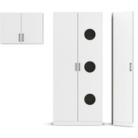 RAUCH BLUE Allrounder, Grundelement Wäscheschrank 2trg (+Hängeschrank + Ausgleichstüre, Alpinweiß)