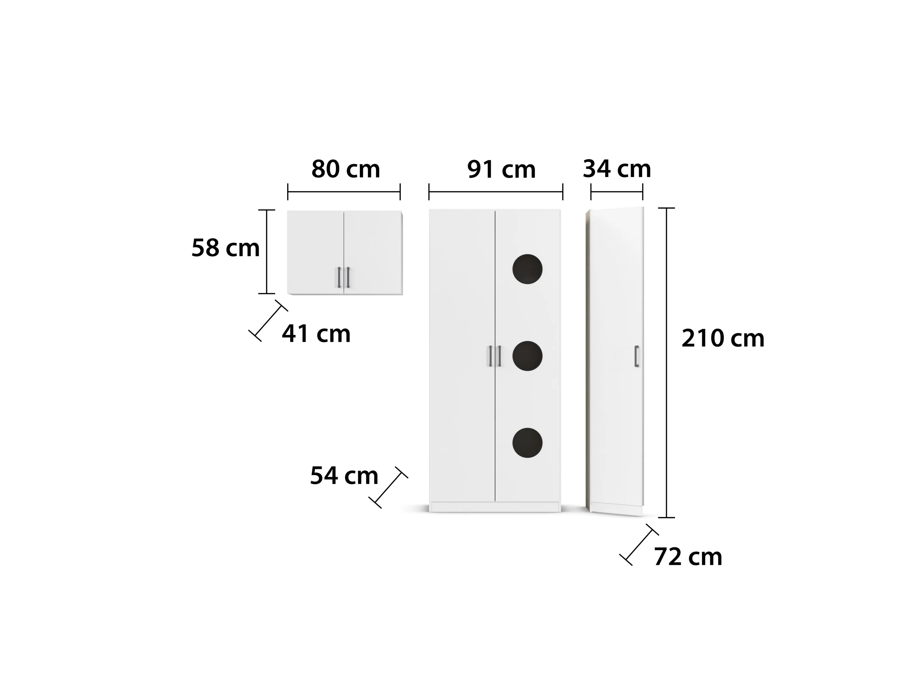RAUCH BLUE Allrounder, Grundelement Wäscheschrank 2trg (+Hängeschrank + Ausgleichstüre, Alpinweiß) – Bild 4 von 4