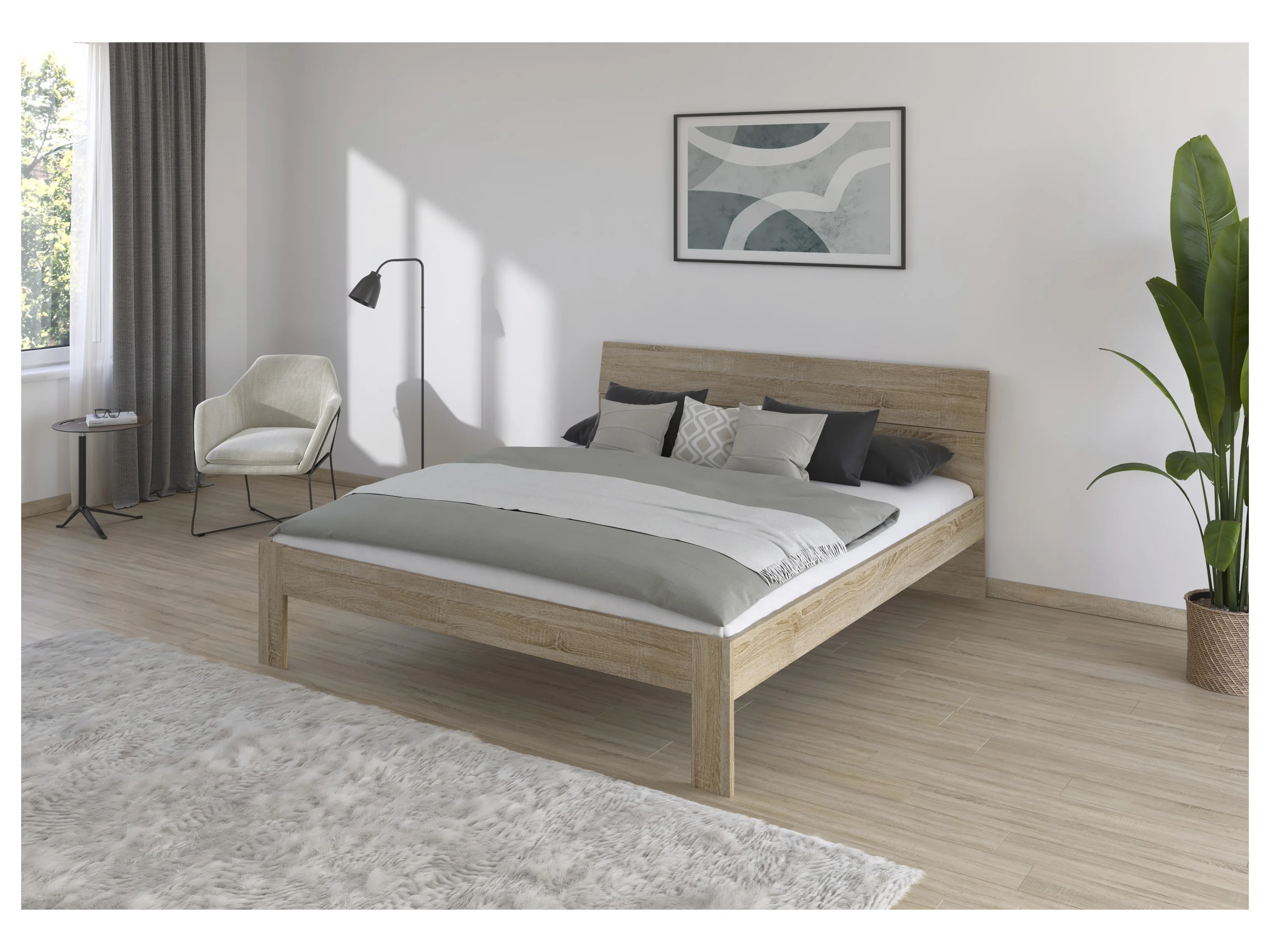 RAUCH BLUE Flexx Bett, Ergänzung Alabama (ohne Sockelschubkästen, Dekor-Druck Eiche Sonoma, 180 x 200 cm) – Bild 2 von 3