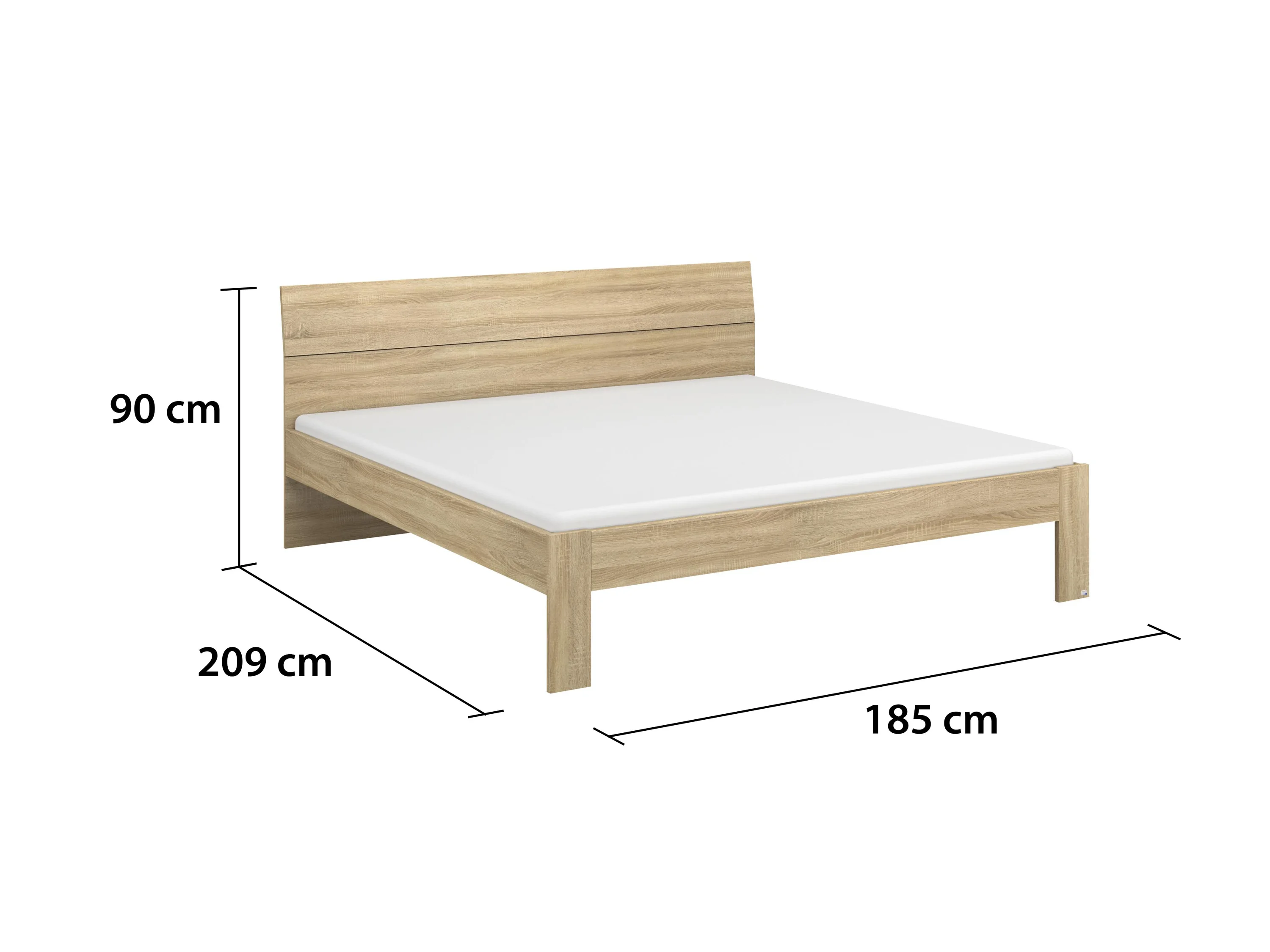 RAUCH BLUE Flexx Bett, Ergänzung Alabama (ohne Sockelschubkästen, Dekor-Druck Eiche Sonoma, 180 x 200 cm) – Bild 3 von 3