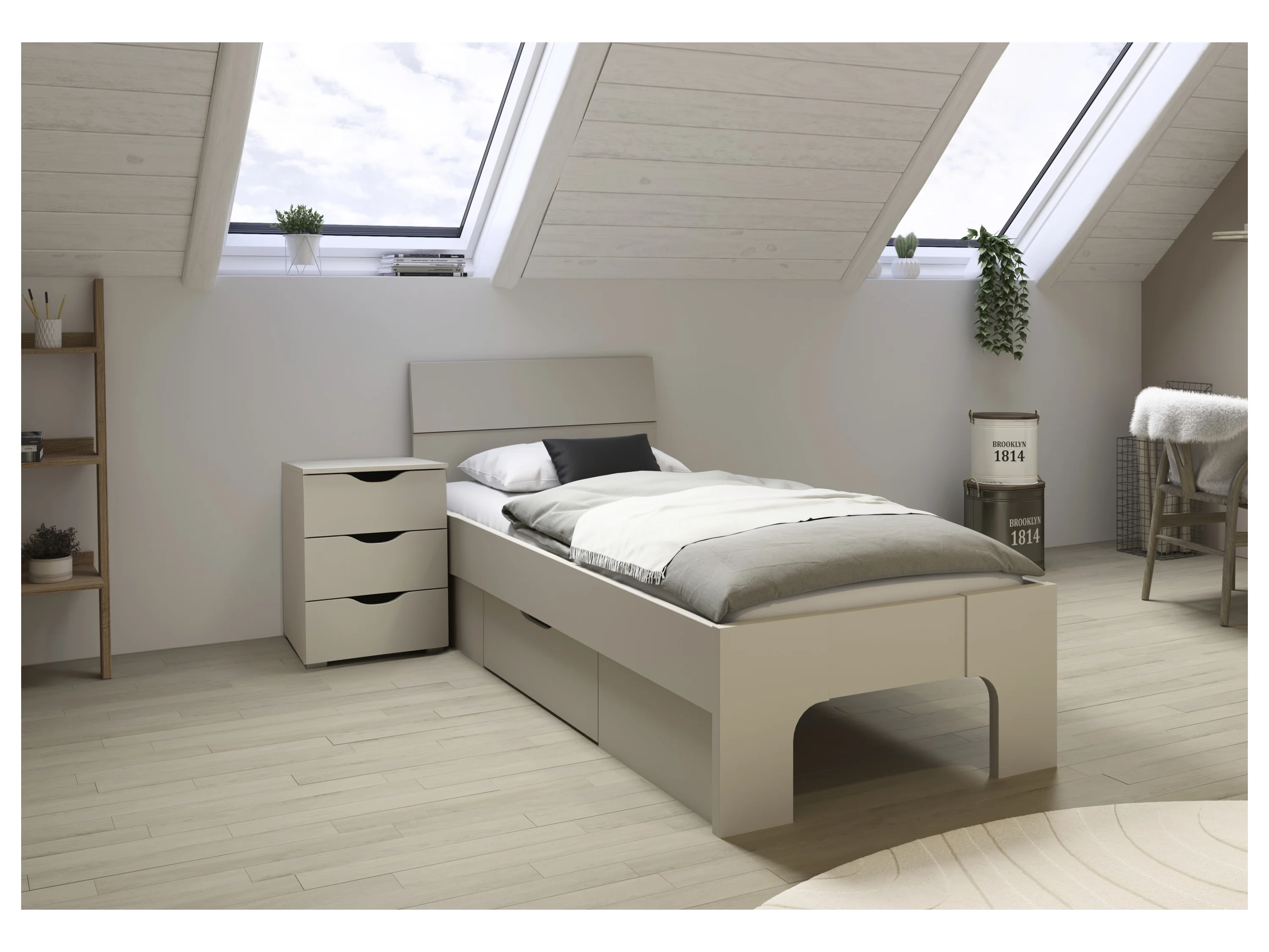 RAUCH BLUE Frieda Jugendzimmer-Set (Schrank 3-trg. Basic, Beige (Champagner), 90 x 200 cm) – Bild 2 von 4