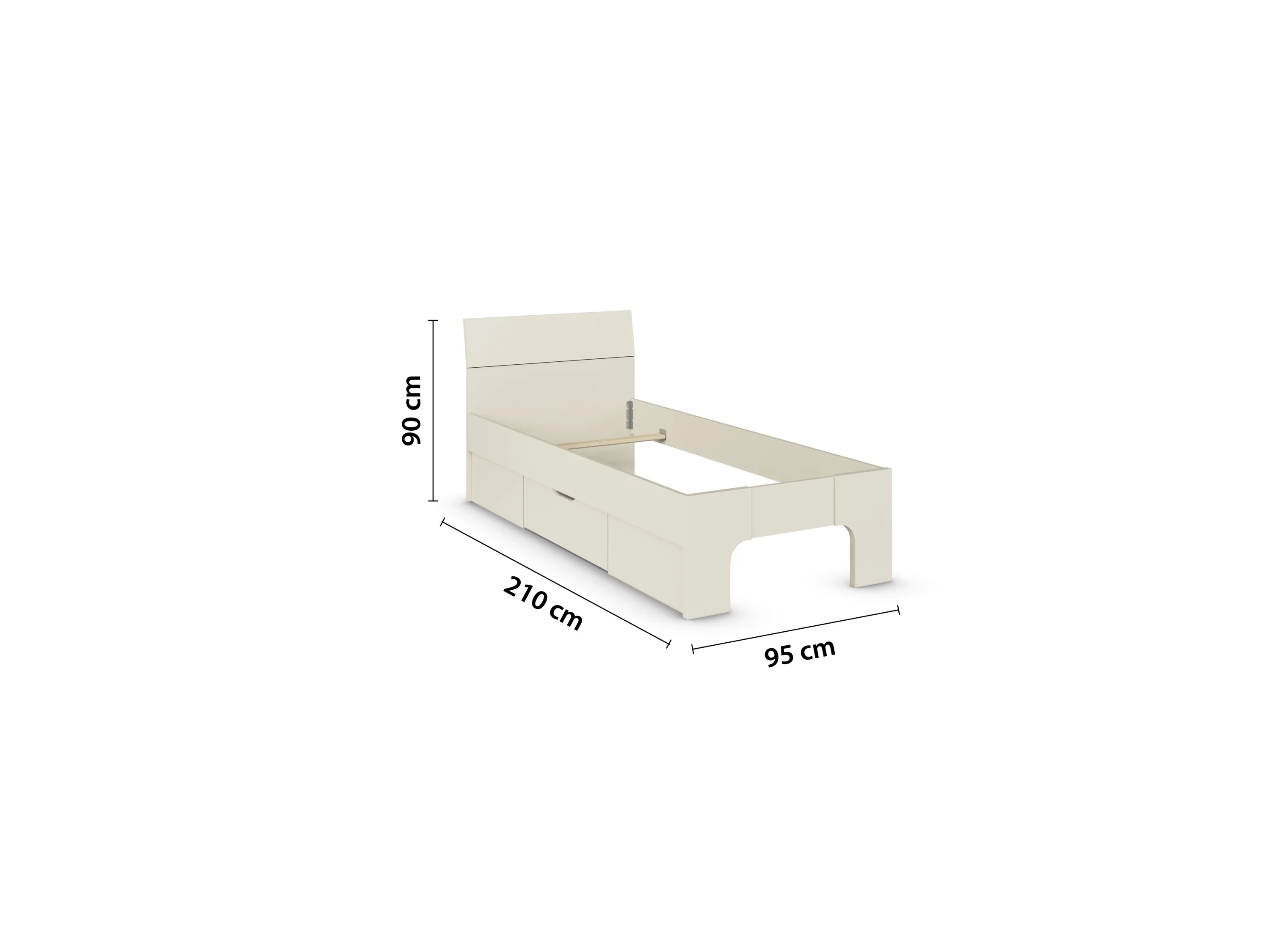 RAUCH BLUE Frieda Jugendzimmer-Set (Schrank 3-trg. Basic, Beige (Champagner), 90 x 200 cm) – Bild 4 von 4