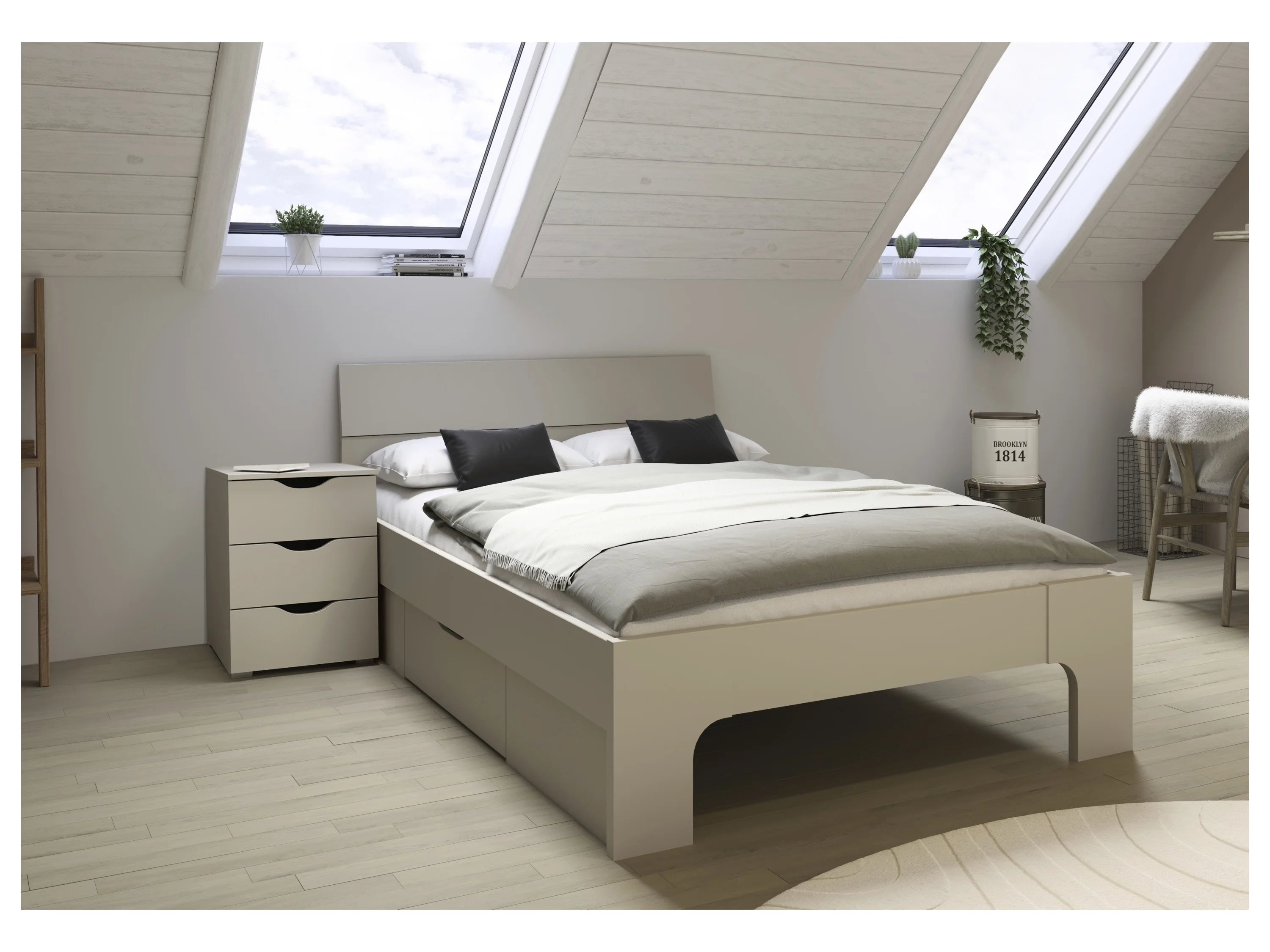 RAUCH BLUE Frieda Jugendzimmer-Set (Schrank 4-trg. Basic, Beige (Champagner), 140 x 200 cm) – Bild 2 von 4
