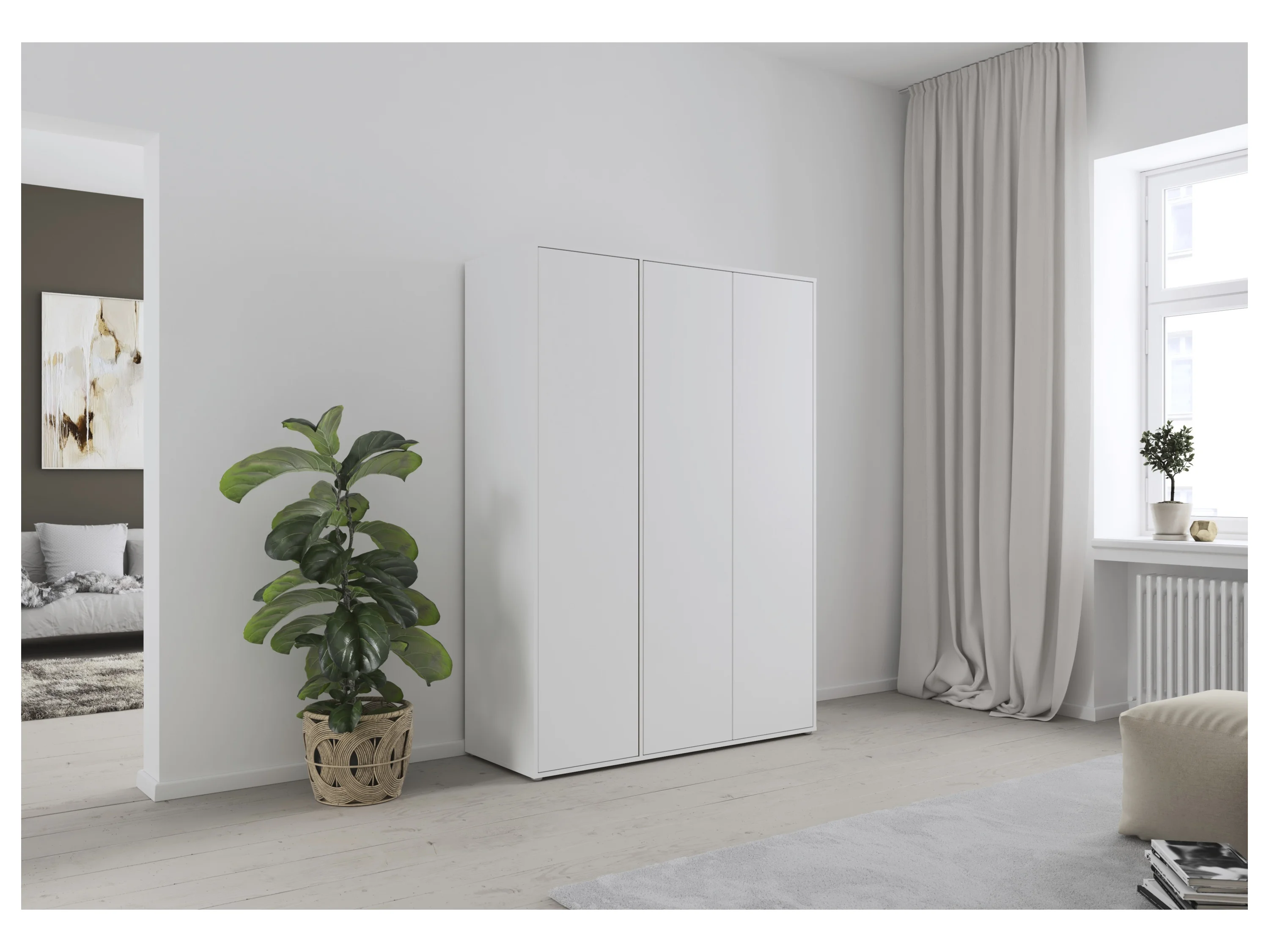 RAUCH BLUE Nabila Drehtürenschrank (Basic-Zubehör, Weiß, Breite 140 cm / Höhe 194 cm) – Bild 2 von 4