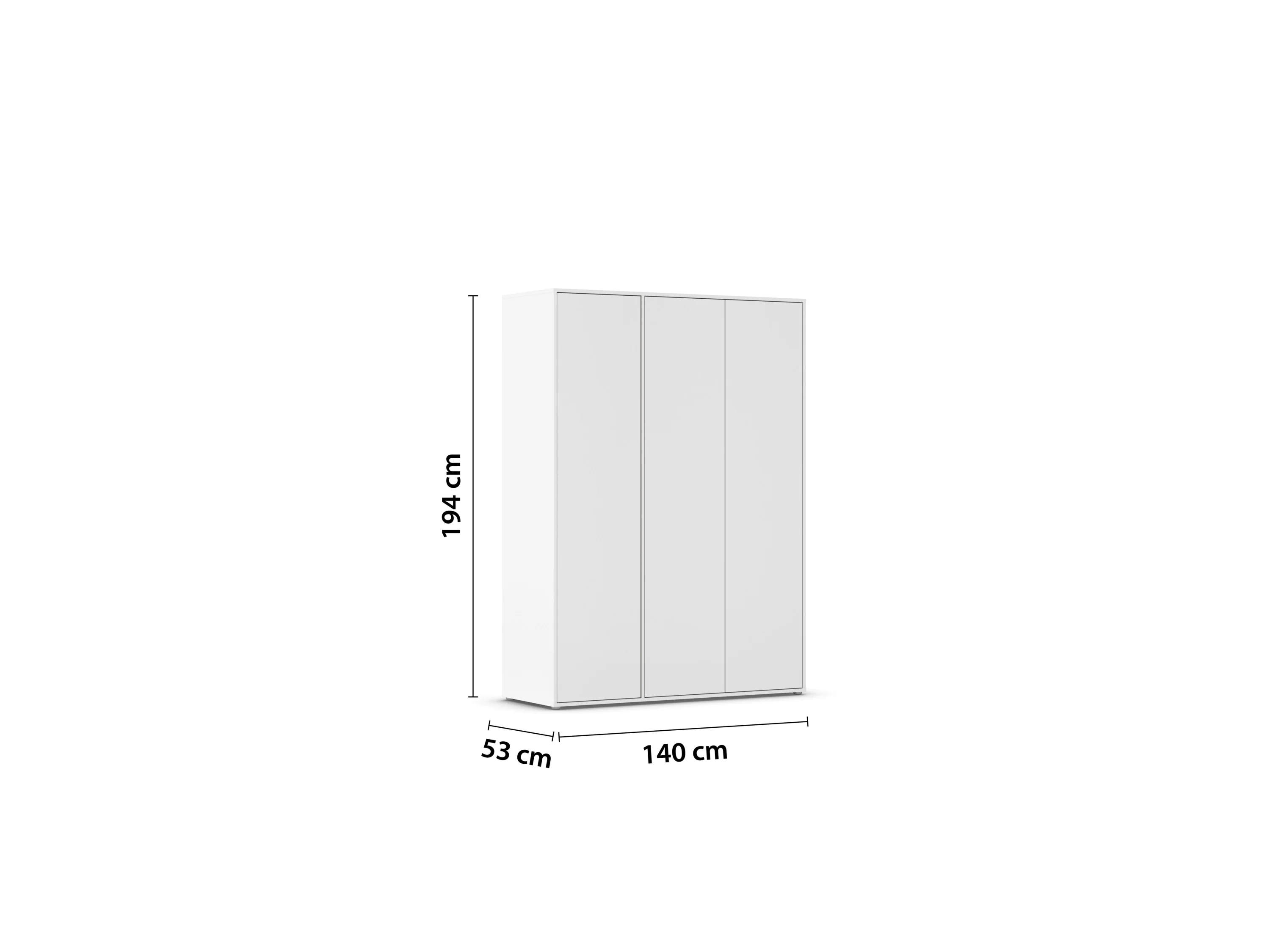 RAUCH BLUE Nabila Drehtürenschrank (Basic-Zubehör, Weiß, Breite 140 cm / Höhe 194 cm) – Bild 4 von 4