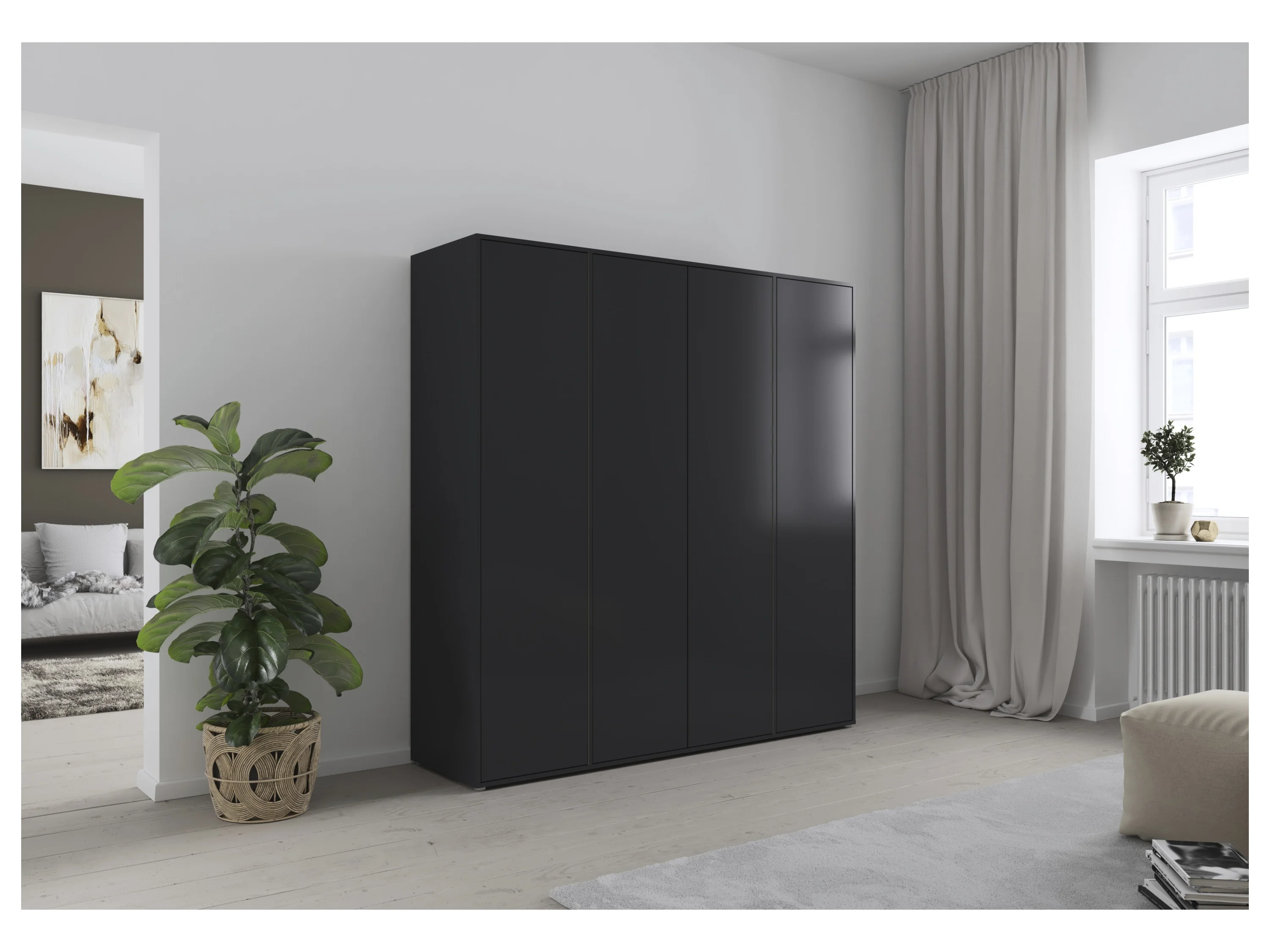 RAUCH BLUE Nabila Drehtürenschrank (Basic-Zubehör, graumetallic, Breite 187 cm / Höhe 194 cm) – Bild 2 von 4