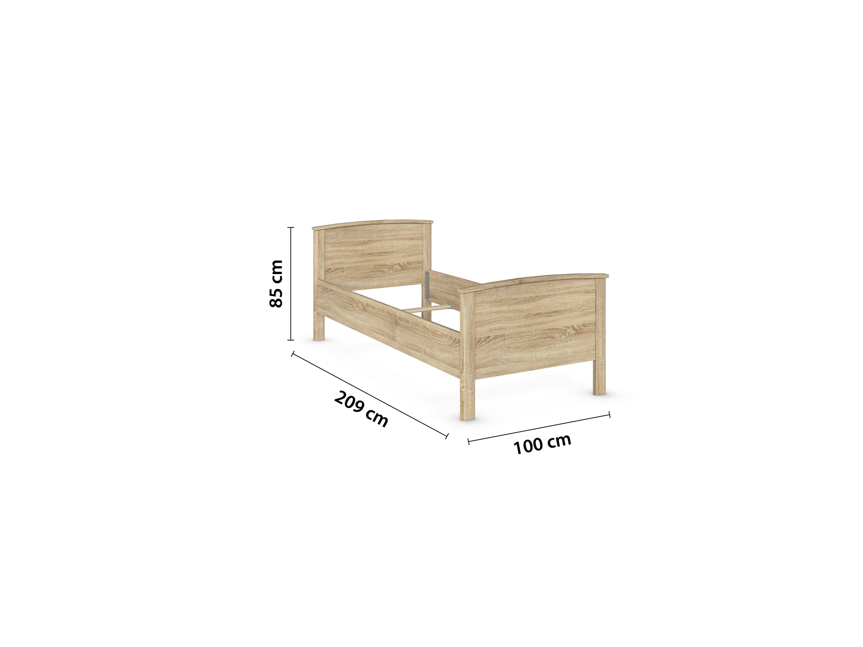 RAUCH BLUE Torrent Bett Komforthöhe, Liegefläche 90 cm (Eiche sonoma, Breite 100 cm / Höhe 85 cm) – Bild 3 von 4